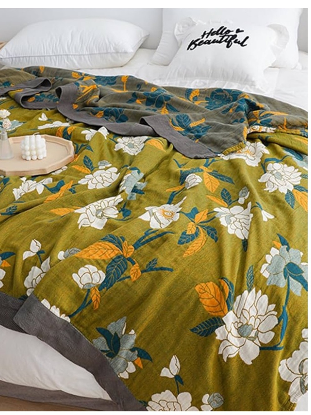 NEW Shesyuki Boho Throw Blanket for Couch Bed in Flower Branch - 91โx98โ